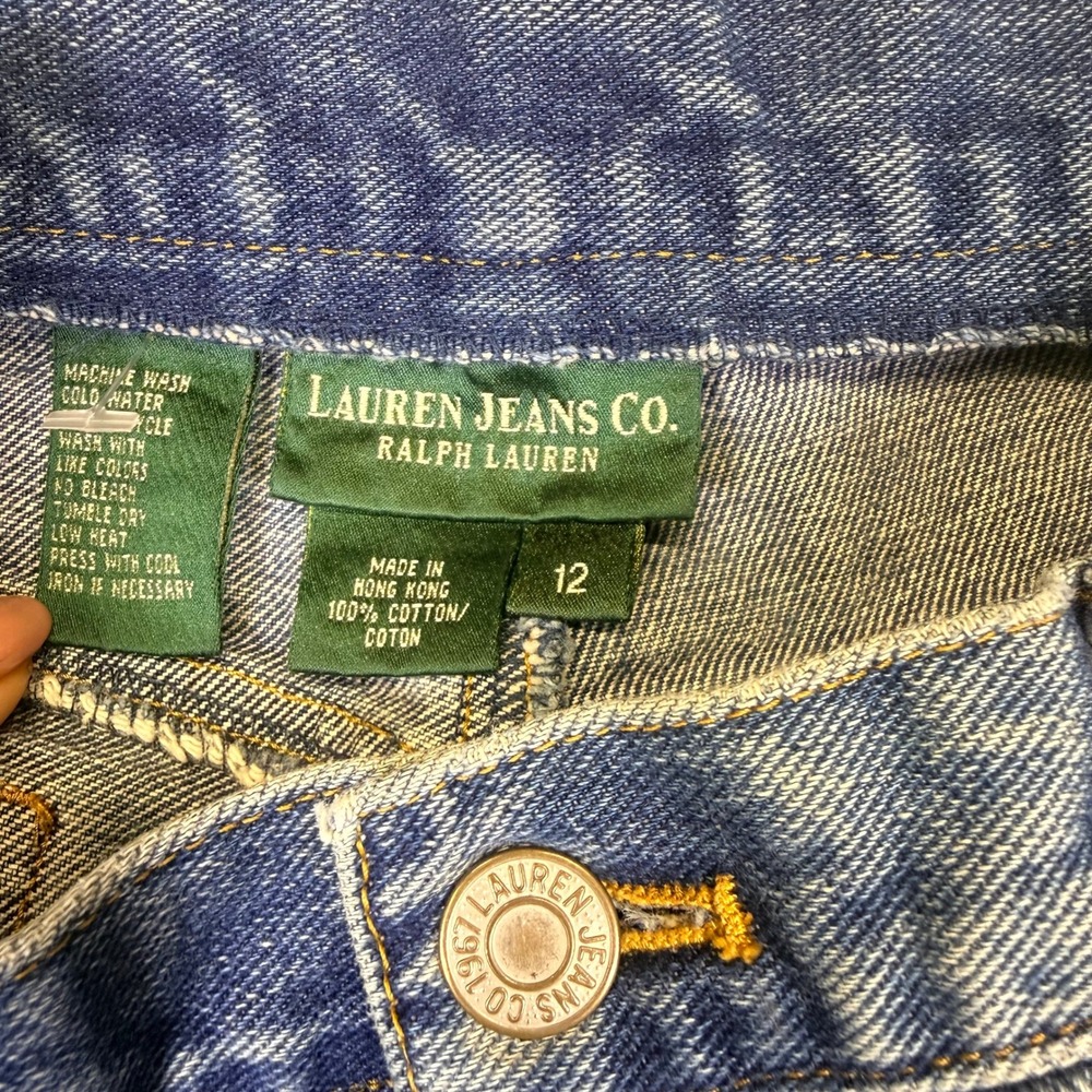 Ralph Lauren VTG 90's High Rise Straight Leg Blue Jeans Sz12 Cotton Mom Jeans - Picture 3 of 9